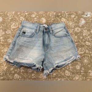 Kancan Light Blue Distressed Denim Shorts
